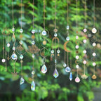 Sun Catchers, 10 Pieces Colorful Crystal Suncatcher with Chain Pendant Ornaments Hanging Crystals Prism Rainbow Maker for Windows Indoor Outdoor Car Mirror Garden Decor Wedding Party Xmas Gift