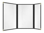 Goodsmart Restaurant Menu Covers – 25 Pack Black 6 Views Trifold, Side-Loading Menu Holders, Vinyl & Plastic Menu Covers, Clear Menu Sleeves, 8.5" x 14" & 4.25" x 14", Café Style with Gold Corners