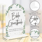 Boho Wedding Bible Guest Book Sign Our Bible Wedding Sign Acrylic Arch Wedding Bridal Baby Shower Welcome Table Signs for Ceremony and Reception Decor 7 x 5 Inches