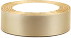 Champagne Solid Satin Ribbon 1 Inch 25 Yards Solid Polyester Fabric Ribbon for Gift Wrapping Wedding Christmas Baby Shower Birthday Party Decoration Handmade Immortal Flower Craft