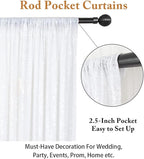 ShinyBeauty Sequin Curtains 2 Panels White 2FTx8FT Sequin Photo Backdrop White Sequin Backdrop Curtain Pack of 2-1011E