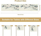 Dandelion Table Runner,Nature Rustic Dragonfly Teal Blue Floral Pattern Print Burlap Tablecloth for Hotel Indoors Outdoor Dining Room Kitchen Table Decor, 13x70in