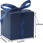 COTOPHER 25pcs Wedding Favor Boxes, Paper Gift Boxes 3x3x3 Inches Small Gift Boxes with Ribbons Small Boxes for Gifts, Crafting, Cupcake, Candy, Bridesmaid Proposal Boxes