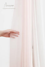 Floroom Wedding Arch Draping Fabric 2 Panels 20Ft Chiffon Fabric Drapes Arbor Drapery Wedding Ceremony Reception Swag Decorations (Blush & White)