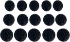 15pcs Honeycomb Balls Decorations 4'' 6'' 8'' Party Honeycomb Ball Flower Tissue Pom Poms Flower Ball Hanging Flower Balls for Baby Shower Birthday Wedding Nursery Decor(4'' 8'' 10'' Black)