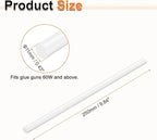 HARFINGTON 10pcs Hot Glue Sticks 0.43" Dia x 9.84" Long EVA Mini Hot Melt Adhesive Glue Stick for Hot Melt Gun Wood Plastic Glass Flowers Fabrics Foam, White