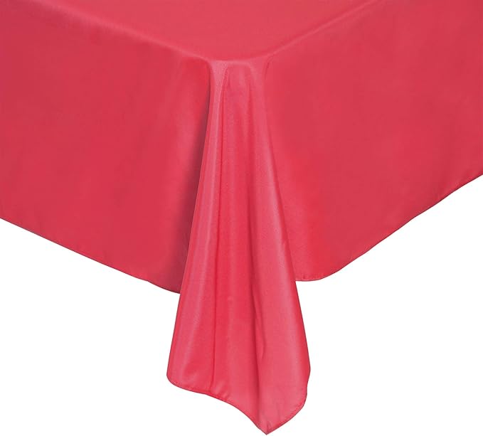 Rectangle Tablecloth 60x102 inch Washable Polyester Fabric Table Cloth for Wedding Party Dining Banquet Decoration（60x102, Red）
