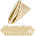 Aneco 12 Pieces Satin Napkin Square 20 x 20 Inches Dinner Napkins Weddings Party Napkin Soft Table Napkins for Romantic Weddings Party Dinner Decoration (Champagne)