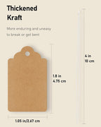 Uniclife 200 Pcs Writable Brown Kraft Paper Tags, 1.8" x 1.05" - Price Display Labels for Clothing, Jewelry, Merchandise