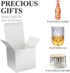 COTOPHER Small Gift Boxes 25 Pack 6x6x6 inches Silver Gift Boxes with Lids for Gifts, Crafting, Wedding Party Favor, Cupcake Boxes, Candy, Bridesmaids Proposal Box with Ribbons and Stickers