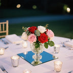 16Pcs Mirror Centerpieces for Tables, 7.87 x 7.87inch Square Mirrors Candle Plate Acrylic Wall Mirror Tiles for Wedding Table Party Centerpieces DIY Craft, 2mm