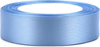 Lake blue Solid Satin Ribbon 1 Inch 25 Yards Solid Polyester Fabric Ribbon for Gift Wrapping Wedding Christmas Baby Shower Birthday Party Decoration Handmade Immortal Flower Craft