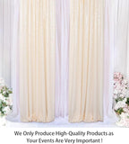 Shinybeauty Sequin Backdrop Curtains 4 Panels Ivory 2FTx8FT Sequin Fabric Photo Backdrop Curtains Ivory Glitter Curtains for Party Baby Shower Backdrop Studio Backgrounds