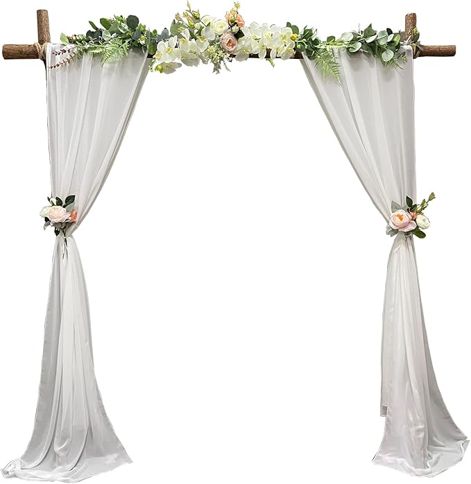 EHLDekol 13ft Ivory Chiffon Table Runner, 29x156 Inches Romantic and Rustic Boho Wedding Runner, Sheer Bridal Party Decorations