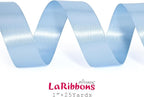 LaRibbons 1 Inch 25 Yard Double Faced Satin Ribbon,Light Blue Satin Craft Fabric Ribbon for Gift Wrapping Floral Bouquets Wedding Party Decoration