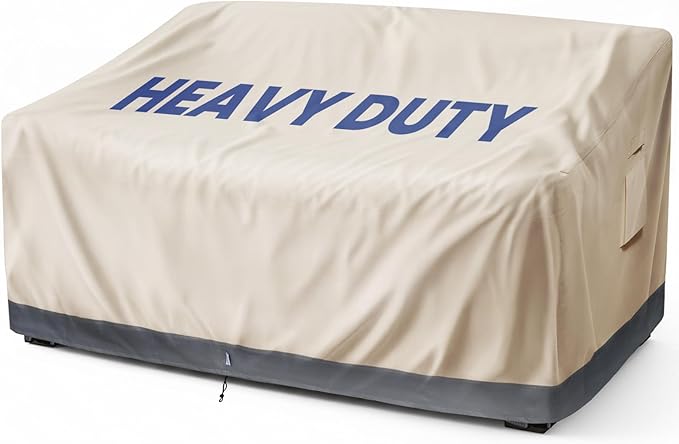 Extra Heavy Duty Outdoor Couch Cover Waterproof, Large 3-Seater Patio Sofa Cover, Lawn Patio Furniture Covers with Air Vent, 85"W x 37"D x 35"H