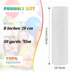 Crystal Organza Fabric Tulle 11 Inch by 50 Yards Sheer Tulle Rolls for DIY Craft Wedding Party Baby Shower Decor Gift Wrapping Party Supplies (White)