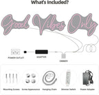 Good Vibes Only Neon Signs for Wall Decor -56.57" x 13.5" Pink large Neon Sign LED Art Decorative Lights with Dimmable for Bedroom Home, Club Bar and Party Decor