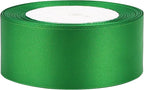 Green Solid Satin Ribbon 1-1/2 Inch 25 Yards Solid Polyester Fabric Ribbon for Gift Wrapping Wedding Christmas Baby Shower Birthday Party Decoration Handmade Immortal Flower Craft