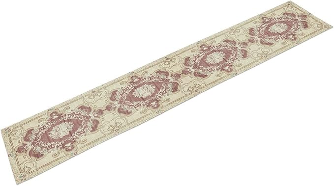 Boho Bohemia Table Runner, Vintage Blue Gold Retro Flower Rustic Country Floral Printed Pattern for Home Kitchen Table Decor Dining Coffee Room Garden Party Wedding Decor 13x108in