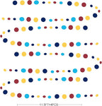 Red Blue Yellow Party Decorations Circle Dots Garland Hanging Paper Polka Dot Streamer for Carnival Circus Clown Fiesta Festivals Birthday Wedding Bridal Shower Wedding Baby Shower Party Supplies