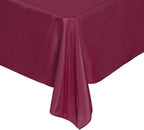 Rectangle Tablecloth 90x132 inch Washable Polyester Fabric Table Cloth for Wedding Party Dining Banquet Decoration（90x132, Burgundy）