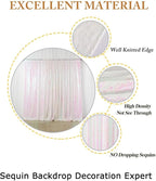 ShinyBeauty Photo Booth Backdrop - Iridescent White Sequin 8FTX10FT Sparkle Backdrop for Baby Shower & Birthday