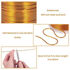 BENECREAT 15 Gauge 220FT Aluminum Wire Anodized Jewelry Craft Making Beading Floral Colored Aluminum Craft Wire - Gold