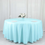 Efavormart Round Tablecloth, 108 Inch Stain & Wrinkle Resistant Washable Table Cloth, Decorative Polyester Fabric Table Cover for Banquet, Wedding, Dining- Blue