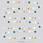 46 Ft Sage Green Gold Party Decorations Polka Dots Garlands Hanging Paper Circle Dots Streamer for Safari Wild Woodland Jungle Theme Birthday Baby Shower Graduation Wedding Party Decorations Supplies
