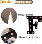 Decorative LED Illuminated Letter Marquee Sign - Alphabet Marquee Letters with Lights For Wedding Birthday Party Christmas Night Light Lamp Home Bar Decoration F, Black