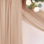 MLMC Nude Wedding Arch Draping Fabric 1 Panel 29" x 20 FT Extra Long Gauze Drapes Sheer Backdrop Curtains 6.6 Yards Outdoor Drapery Panels for Wedding Anniversary Ceiling Decoration