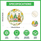 XCHI Daisies Flowers Gnomes Spring Round Placemats Set of 4 Table Mats Summer Seasonal Table Decorations 14x14 Inch
