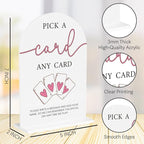 Wedding Playing Cards Guest Book Sign Acrylic Arch Wedding Bridal Shower Baby Shower Welcome Table Signs for Ceremony and Reception Decor 7 x 5 Inches