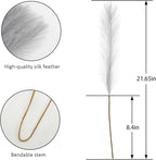 50pcs Faux Pampas Grass Grey, 21.6" Short Artificial Pompous Grass Floral Fake Pompas Grass Branches Vase Filler Flower Arrangement for Home Wedding Boho Decor