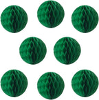 8pcs 10 inch Paper Honeycomb Balls Decorative Tissue Pom Poms Flower Art Hanging Balls for Birthday Wedding Nursery Baby Shower Home Decor (10inch, Dark Green)