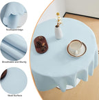 Small Square Light Blue Tablecloth 36 x 36 Inch Polyester Fabric Washable Table Cover Decorative Wrinkle Resistant Solid Color Table Cloth for Dining Party Wedding Camping