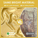 gogoparti 20x14FT Gold Sequin Backdrop Curtain - 4 Panels of 5x14FT Wrinkle-Free Reusable Glitter Drapes for Photography, Weddings, Birthdays & Parties