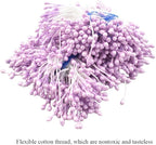 HAHIYO 700Pcs 3mm Light Purple Pearl Double Head Flower Stamen - Artificial Pistil for Floral Making, Scrapbook Decoration