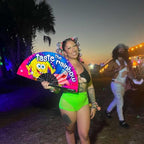 Kandies World UV Reactive Custom Festival Folding Hand Fan - Unique Designs, Made of Bamboo, Clacking Sound, Lightweight - Perfect Rave and Festival Accessory!