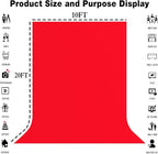 10x20FT Large Red Screen Backdrop Background for Photography, Photo Backdrop for Photoshoot, Party, Video