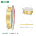 0.7 mm/21 Gauge Copper Wire for Jewelry Making, 10.2FT Copper Beading Craft Wire for Jewelry/Weaving/DIY Crafting/Planting, Color-Retaining [3.1M, KC-Gold]