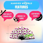 Kandies World UV Reactive Custom Festival Folding Hand Fan - Unique Designs, Made of Bamboo, Clacking Sound, Lightweight - Perfect Rave and Festival Accessory!