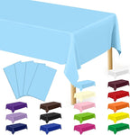 4 PCS SkyBlue Plastic Tablecloth, 54" x 108" Waterproof Picnic Table Cover for Indoor Outdoor, Disposable Stain Resistant Table Cloth of Baptism Decorations, Picnic Camping Party Essentials