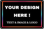 Custom Signs Outdoor Metal Sign - 12 x 8 Customized Personalized Aluminum Signs for Office, Home, Business, Decor, Custom Road Signs, Rust-Proof Sign (Colorful Text Box)