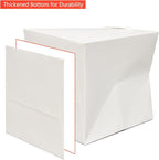 White Paper Gift Bag 4 x 4 Gift Box Small Square Bottom Paper Bags with Handles for Wedding Baby Shower Birthday Party (White, 4 x 4 x 4 in, 10 CT)