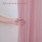 10x10ft Dusty Rose Tulle Backdrop Curtain for Parites, Sheer Backdrop Curtains for Wedding Baby Shower Birthday Party Photo Shoot Decorations