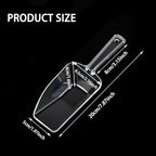 3 Pcs Clear Plastic Ice Scoop Set, Small Acrylic Serving Scoops For Candy Buffet, Canisters, Dry Goods Multi-Purpose Kitchen Food Scoop For Coffee, Tea, Flour, Wedding Desserts (7.8 Inch Long)