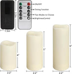 pliadvbu Flameless Pillar Candles with 4 Remote Control and Timer,Realistic Waterproof LED Candles, Long Lasting, Pack of 24 (H 4" 5" 6" x D 2.2"),for Christmas Decorations,Table,Aniversary