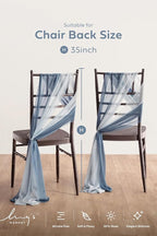 Ling's moment Wedding Chair Sashes Cover Aisle Decorations Draping Fabric Wrinkle-Free with Tie 16pcs Dusty Blue Ice Blue for Party Ceremony Reception Floral Arrangement Banquet Outdoor Decor
